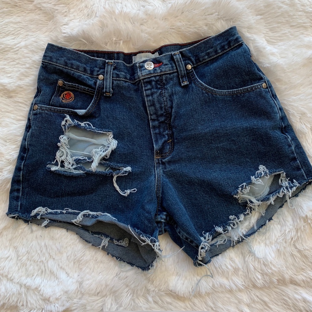 Vintage Wrangler High Waisted Distressed Shorts